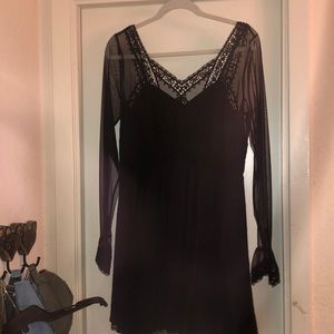 Free people sexy black lace dress